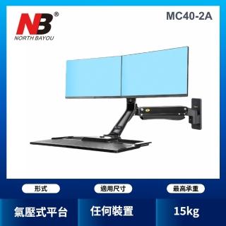 【NB】人體工學氣壓式壁掛螢幕工作台（雙螢幕）（顏色隨機出貨）(MC40-2A)