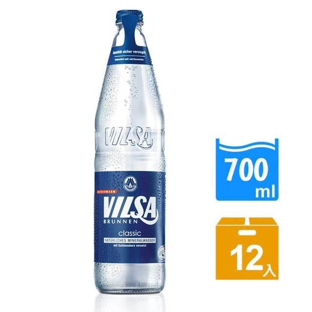 【德國VILSA】經典氣泡礦泉水 700mlx12入 玻璃瓶(氣泡礦泉水 進口 品牌)