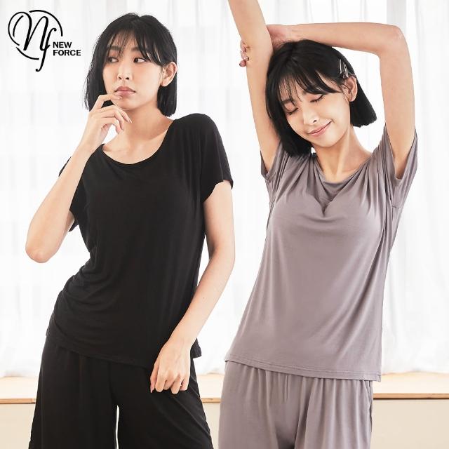 【NEW FORCE】任選-莫代爾附胸墊極柔套裝-4色可選(L~2XL/莫代爾/居家服/女套裝)