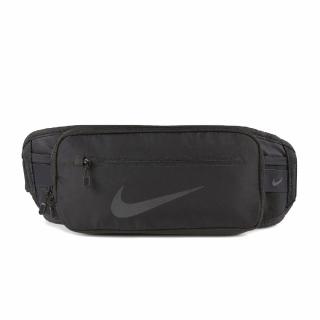 【NIKE 耐吉】腰包 Running Fanny Pack 男女款 斜背包 外出 輕便 小包 穿搭 反光 黑 銀(N100082701-3OS)