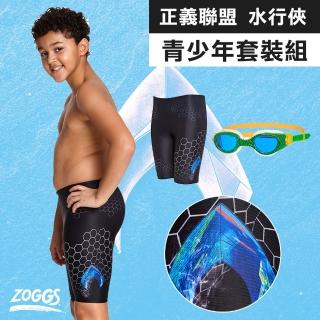 【Zoggs】正義聯盟水行俠泳褲+防霧泳鏡(青少年)
