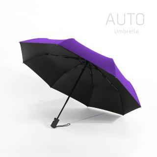 黑膠雨傘 阻擋艷陽 自動傘 晴雨兩用 一鍵自動開收 摺疊傘 折傘-紫羅蘭(雨傘)