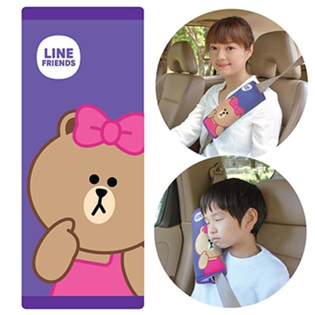 【LINE FRIENDS】大安全帶護套/靠枕(熊美CHOCO)