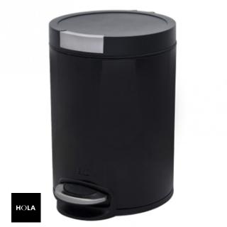【HOLA】卡爾緩降超靜音踏式垃圾桶5L 黑色