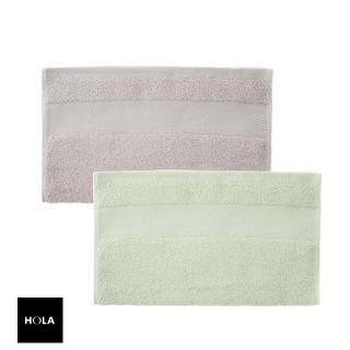 【HOLA】組美國棉毛巾34x80-藕灰x1+綠x1