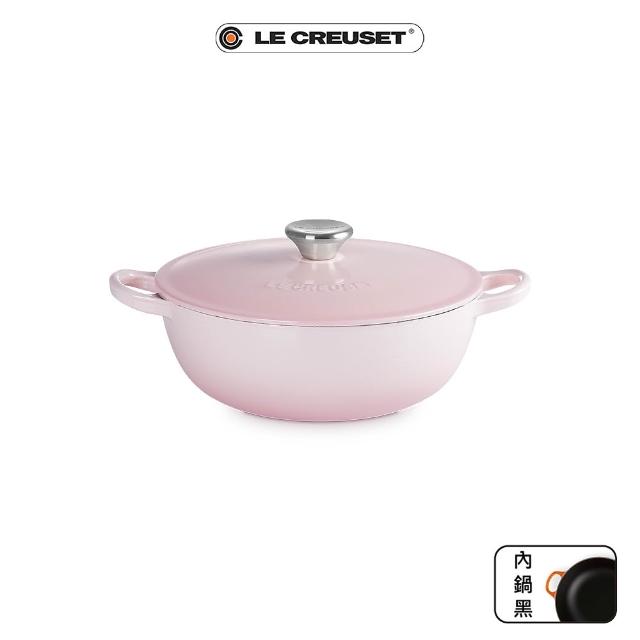【Le Creuset】琺瑯鑄鐵鍋媽咪鍋 22cm(蜜桃橙/綠光森林/貝殼粉/櫻桃紅 多色選1)