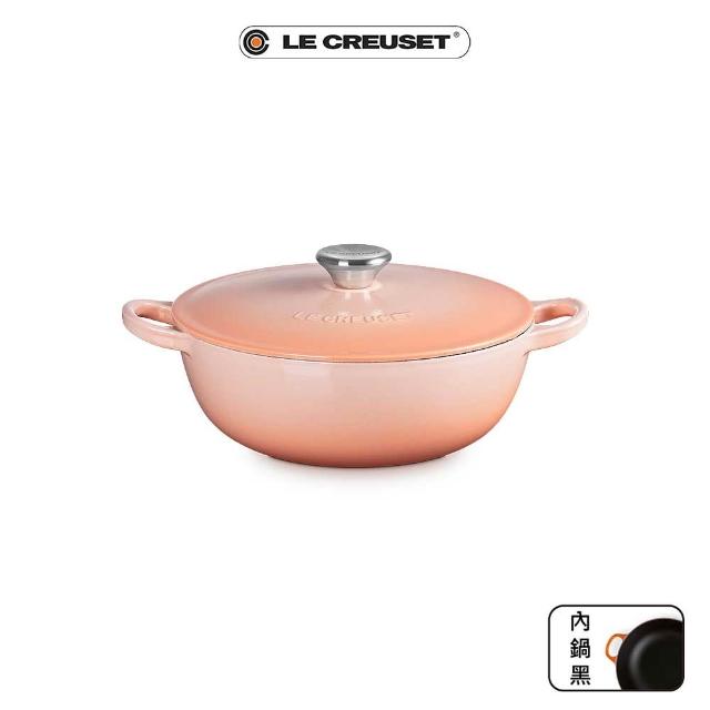 【Le Creuset】琺瑯鑄鐵鍋媽咪鍋 22cm(蜜桃橙/綠光森林/貝殼粉/櫻桃紅 多色選1)