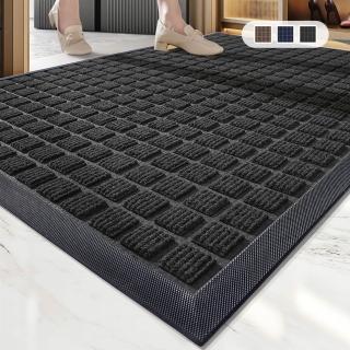 【JOCIYO 聚時柚】3D刮泥吸水90*60cm玄關腳踏墊(滌綸圈絨壓花橡膠地墊)
