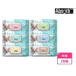 【Absorb Plus】寵物抗菌濕紙巾80抽(2包組)