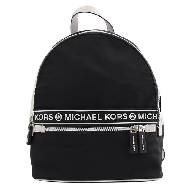 【Michael Kors】KENLY 熱銷新版經典LOGO尼龍淑女釘後背包(黑)