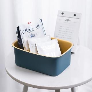 【璞澤家居】撞色系 居家 收納盒 置物籃(四色任選)