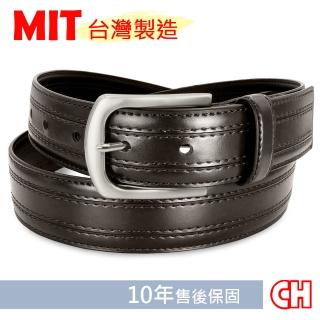 【CH-BELT 銓丞皮帶】車線時尚潮流風格休閒男皮帶腰帶(咖)