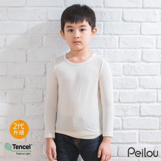 【PL Life】貝柔Tencel吸濕發熱保暖衣-兒童(白色)