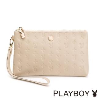 【PLAYBOY】萬用包附手挽帶 Colorful Bunny系列(米白色)
