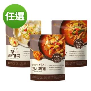 【韓味不二】OURHOME 人氣湯品 300g 任選三入(辣牛肉湯/豬肉泡菜湯/乾明太魚湯)