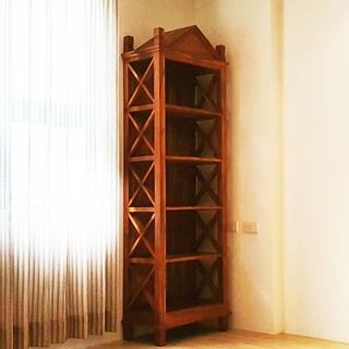 【吉迪市柚木家具】柚木塔狀鏤空五層書櫃 長68cm UNCD-03B(收納架 展示架 書架 層架 歐洲風)
