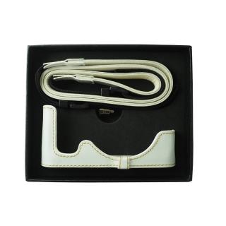 【OLYMPUS】E-PL8 原廠皮革底座+肩帶組(公司貨-白色)