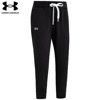 【UNDER ARMOUR】UA 女 Rival Terry九分褲_1360960-001(黑)