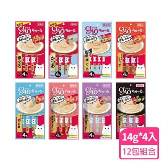 【CIAO】啾嚕貓肉泥條14g 4入x12包組(寵物零食)