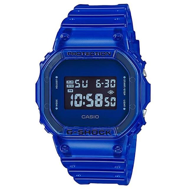 【CASIO 卡西歐】G-SHOCK 經典個性全彩電子錶-海水藍(DW-5600SB-2)