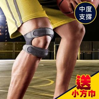 【3M】護多樂/雙帶型護膝 09195 運動護具(黑色《送 攜帶型小方巾》)