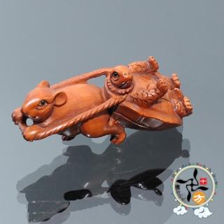 【十方佛教文物】求得好歸宿{黃楊木雕}(平安財運順利)