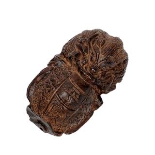 【十方佛教文物】平安龍{土沉木雕}(平安財運順利)