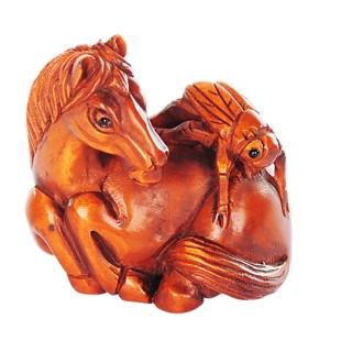 【十方佛教文物】馬上豐盈{黃楊木雕}開運精品(平安財運順利)