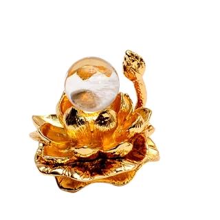 【十方佛教文物】水晶球2.0公分+金蓮座(避邪平安財運順利)