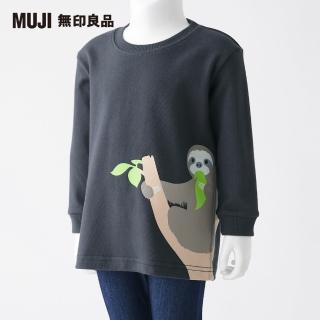 【MUJI 無印良品】幼兒有機棉弱撚天竺印花長袖T恤(樹獺)