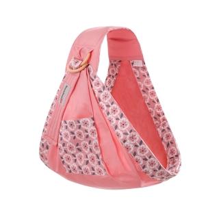 【JoyNa】嬰兒單肩背巾哺乳巾寶寶子宮型背巾(四季款花邊粉色)