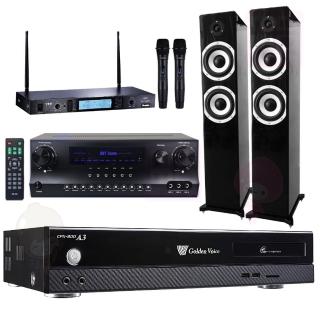 【金嗓】伴唱機 大容量4TB硬碟+擴大機+無線麥克風+喇叭(CPX-900 A3+DW1+MR-865 PRO+S-6601 黑)