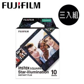 【FUJIFILM 富士】拍立得底片-黑邊流沙方型 BLACK STAR(3入組)