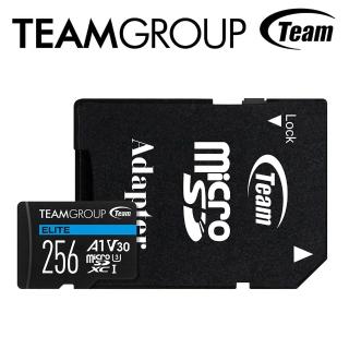 【Team 十銓】256G MicroSDXC  UHS-I U3 ELITE A1 4K專用高速記憶卡(含轉卡)