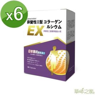 【草本之家】日本非變性二型膠原蛋白+鈣30粒X6盒(MSM、鮭魚鼻軟骨、檸檬酸鈣、珊瑚鈣、膠原蛋白)