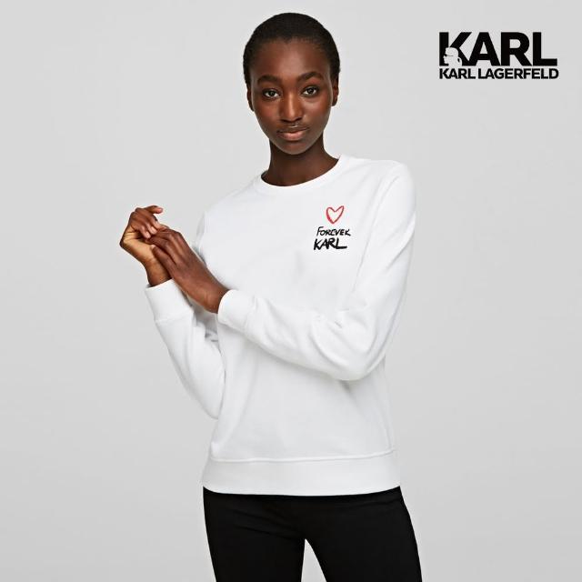【KARL LAGERFELD 卡爾】FOREVER KARL 運動衫-白(原廠公司貨)