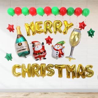 Merry Christmas 聖誕節氣球套組1組(聖誕節 聖誕節佈置 聖誕 氣球 佈置)