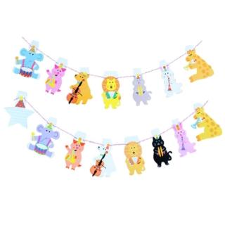 超可愛歡樂樂隊動物掛旗1組(派對 生日派對 慶生生日 掛旗 動物掛旗)