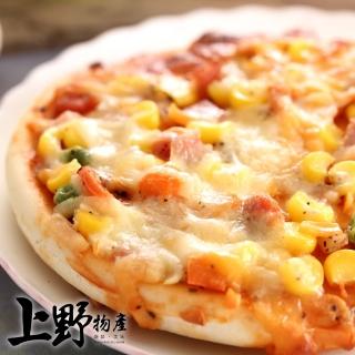 【上野物產】五吋牽絲燻雞圓披薩x15片(120g±10%/片 Pizza 比薩 披薩 烤箱微波爐即可)