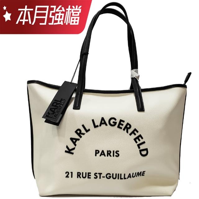 KARL LAGERFELD 卡爾【KARL LAGERFELD 卡爾】205W3084 RUE ST-GUILLAUME購物包(白色)