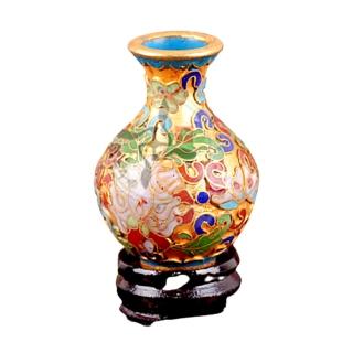 【十方佛教文物】景泰藍迷你金花瓶附座1只(累積福報資糧)