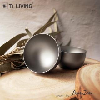 【AnnZen】《Ti-living》純鈦雙層 品茶杯 2入(泡茶 茶具 快速到貨)
