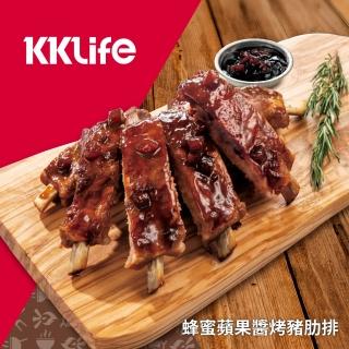 【KKLife】蜂蜜蘋果醬烤豬肋排(肋排435±65g、醬包80g/盒)