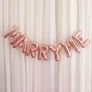 玫瑰金 MARRY ME 求婚字母氣球1組(求婚氣球 派對 氣球 派對氣球)