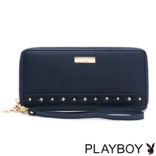 【PLAYBOY】ㄇ拉長夾附手挽帶 輕搖滾系列(藍色)