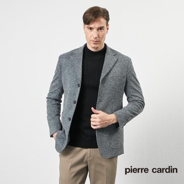 【pierre cardin 皮爾卡登】男裝 都會時尚休閒西裝外套-灰色(5205573-96)