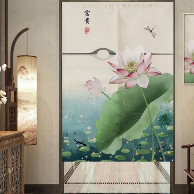 【嵐楓居家】富貴吉祥系列長門簾風水簾(85cm*180cm日式門簾/門簾/風水簾/長門簾/免打孔穿桿門簾/除舊佈新)