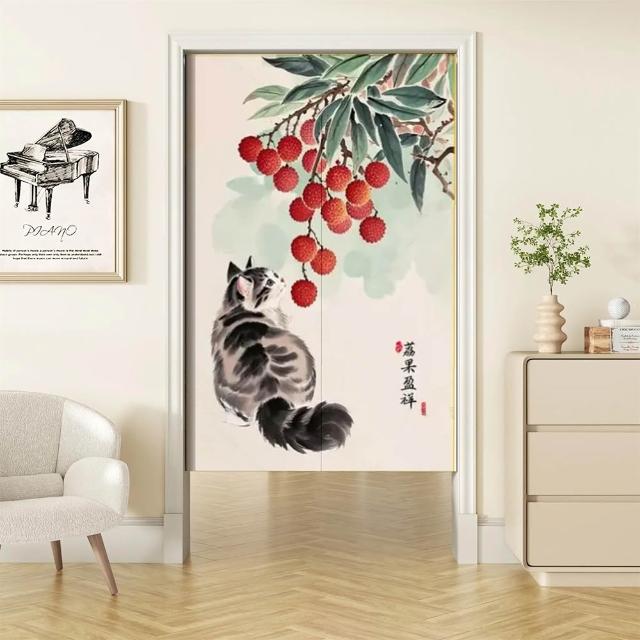 【嵐楓居家】富貴吉祥系列長門簾風水簾(85cm*180cm日式門簾/門簾/風水簾/長門簾/免打孔穿桿門簾/除舊佈新)