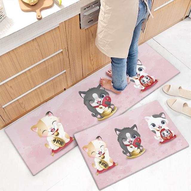 【半島良品】買一送一/18款/防油防滑皮革新年地墊_45x75+45x120cm(新年 廚房 門口 止滑 防水 聖誕節 回彈  