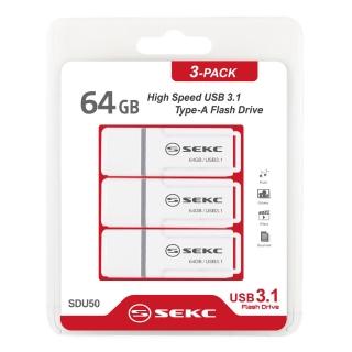 【SEKC】SDU50 64GB USB3.1 隨身碟(3入組)